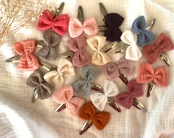 Haarscleifen Haarspangen, Hair Snap clips, Musslin, Haarschleife, Haarspange, Baby Haarscleifen, Mädchen Haarspangen