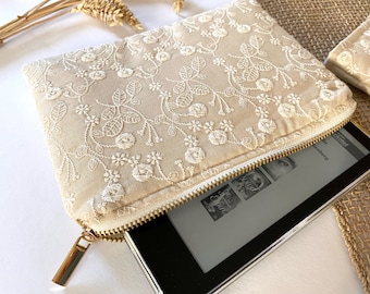 Kindle-Reißverschlusshülle, Kindle Hülle, Paperwhite 7 zoll Tasche, Kindle Jacke,  Embroidery Sleeve, Tolino Hülle, Geschenk für sie