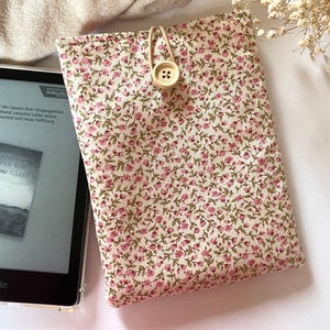 Buchhülle, Buchtasche, Kindle Hülle, Hülle für Buch, Paperwhite Hülle, E-reader Hülle, Tolino Hülle, Book Sleeve, Book Jacke, Buchhülle Blumen Bild 1