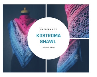 Kostroma Shawl Crochet Chart – Triangle Shawl (PDF Pattern