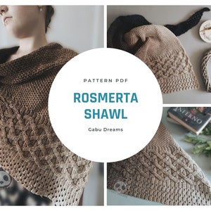 Rosmerta sjaal-haakpatroon omslagdoek, haakpatroon, omslagdoekpatroon, digitaal patroon, in kaart gebracht patroon, haakschema, driehoekige omslagdoek