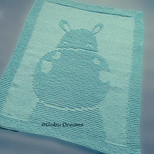 Baby Hippo Baby Blanket pattern / Baby blanket knitting PATTERN/ Baby blanket PATTERN / easy baby blanket PATTERN