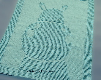 Baby Hippo Blanket Knitting Pattern: Beginner-Friendly (PDF Pattern)