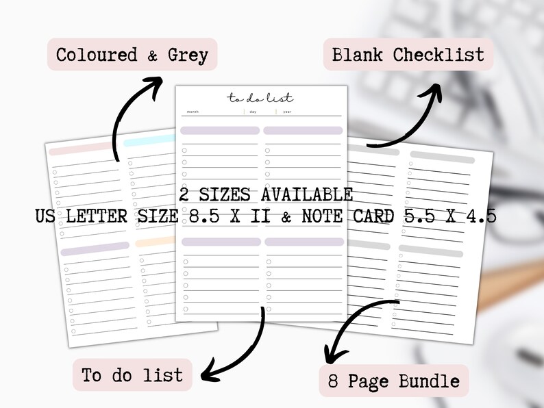 Printable Blank Checklist Planner Checklist Planner Refill Etsy Canada