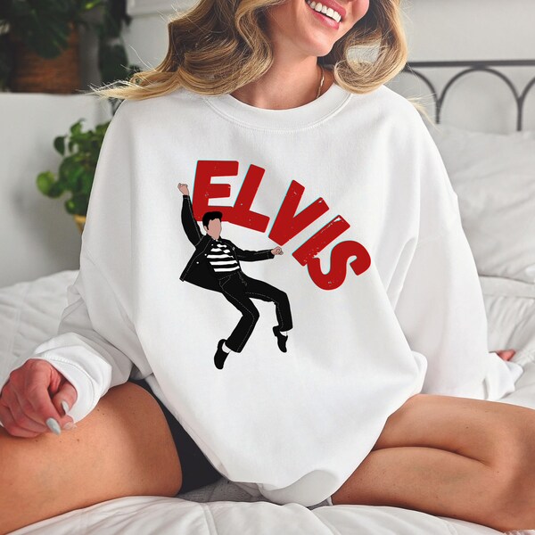 Elvis Sweatshirt | Vintage King Of Rock Crewneck, Elvis Presley, Elvis Gift, Elvis Lyrics, Elvis Movie, Austin Butler, Trending Now, Popular