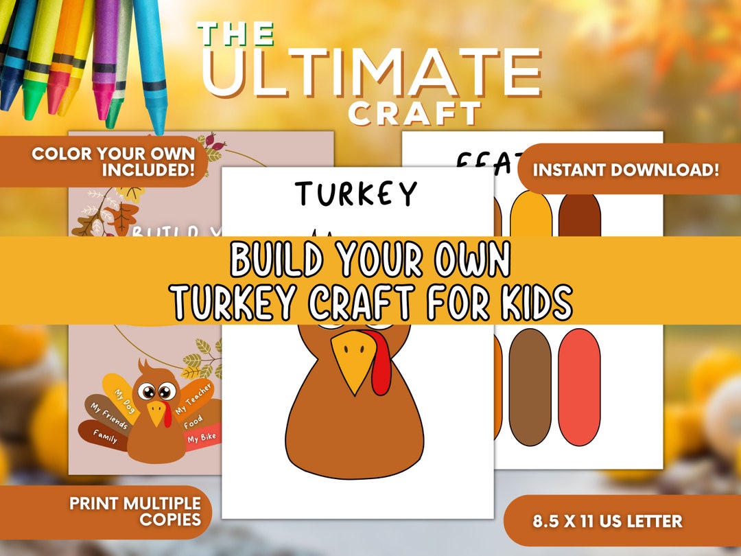 Thanksgiving Crafts for Kids  Build Your Own Turkey Cut Out