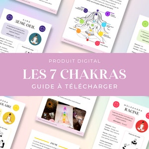 Guide des 7 chakras à télécharger, guérison des chakras, fiches de grimoire à imprimer