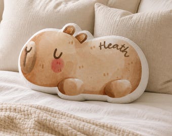 Personalized Capybara Shape Pillow | Custom Animal Cushion | Animal Nursery Decor | Plush Gift