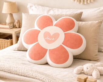 Personalized Flower Shape Pillow for Kids | Spring Custom Name Nursery Decor Gift