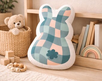 Bunny Shape Pillow | Easter Bunny Cushion for Kids Nursery Decor or Playroom