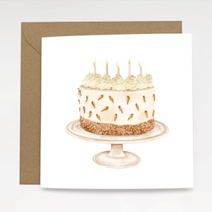 Gâteau d'anniversaire aux carottes - Carte de voeux d'anniversaire de luxe | Souhaits de joyeux anniversaire