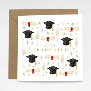 Vous avez obtenu votre diplôme - Carte de voeux de luxe | Carte spéciale de remise des diplômes