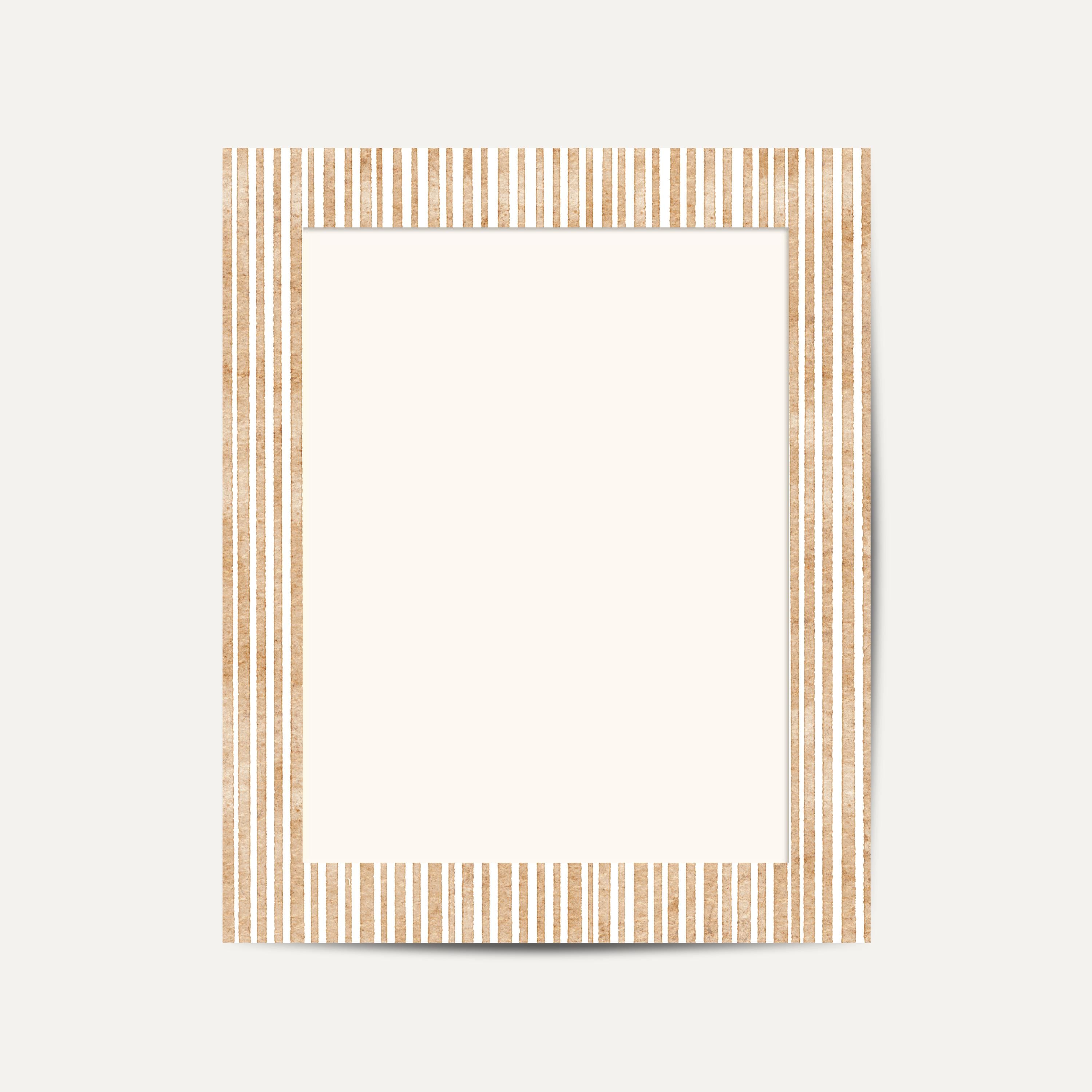 Paspartú de rayas finas / Paspartú con dibujos ilustrados hechos a mano / Paspartú para marcos de fotos / Vertical y horizontal / Varios tamaños / Sin marco