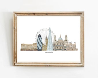 London City Skyline - Art Print | London Landmarks Wall Art