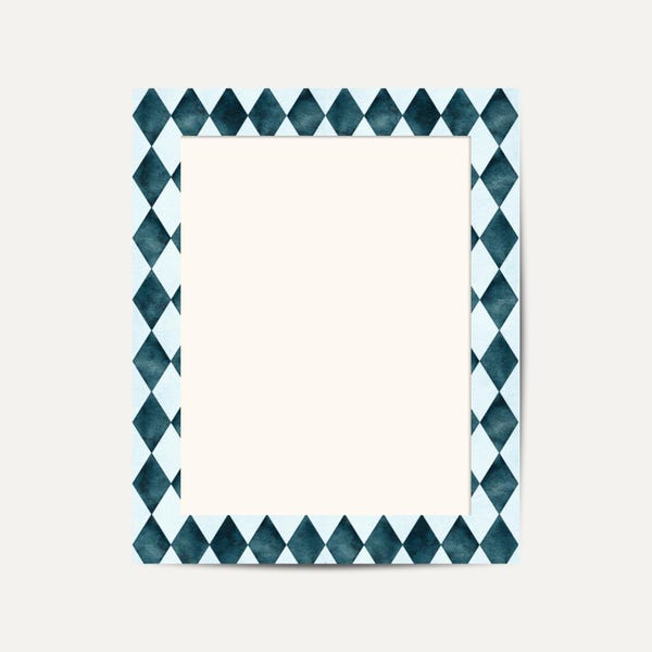 Harlequin Picture Mount | Handcrafted Illustrated Patterned Mats | Portrait & Landscape | Various Sizes | No Frame