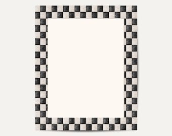 Oprawa obrazu w szachownicę | Ręcznie robione ilustrowane maty z wzorami | Portret i krajobraz | Różne rozmiary | Bez ramki