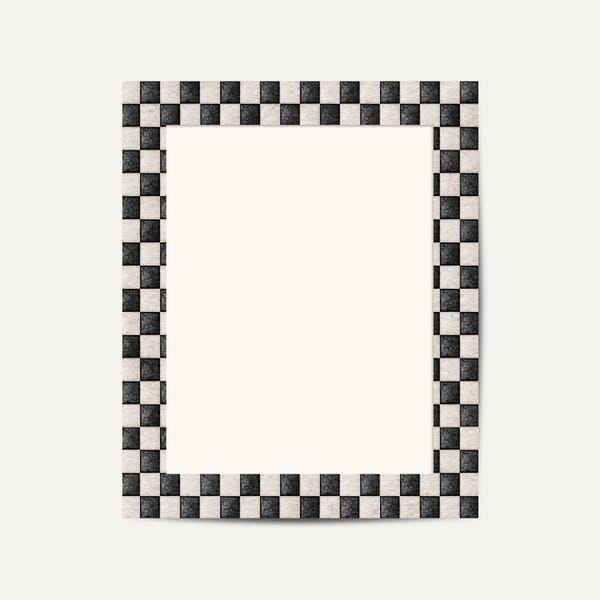 Checkerboard Picture Mount | Handcrafted Illustrated Patterned Mats | Portrait & Landscape | Various Sizes | No Frame