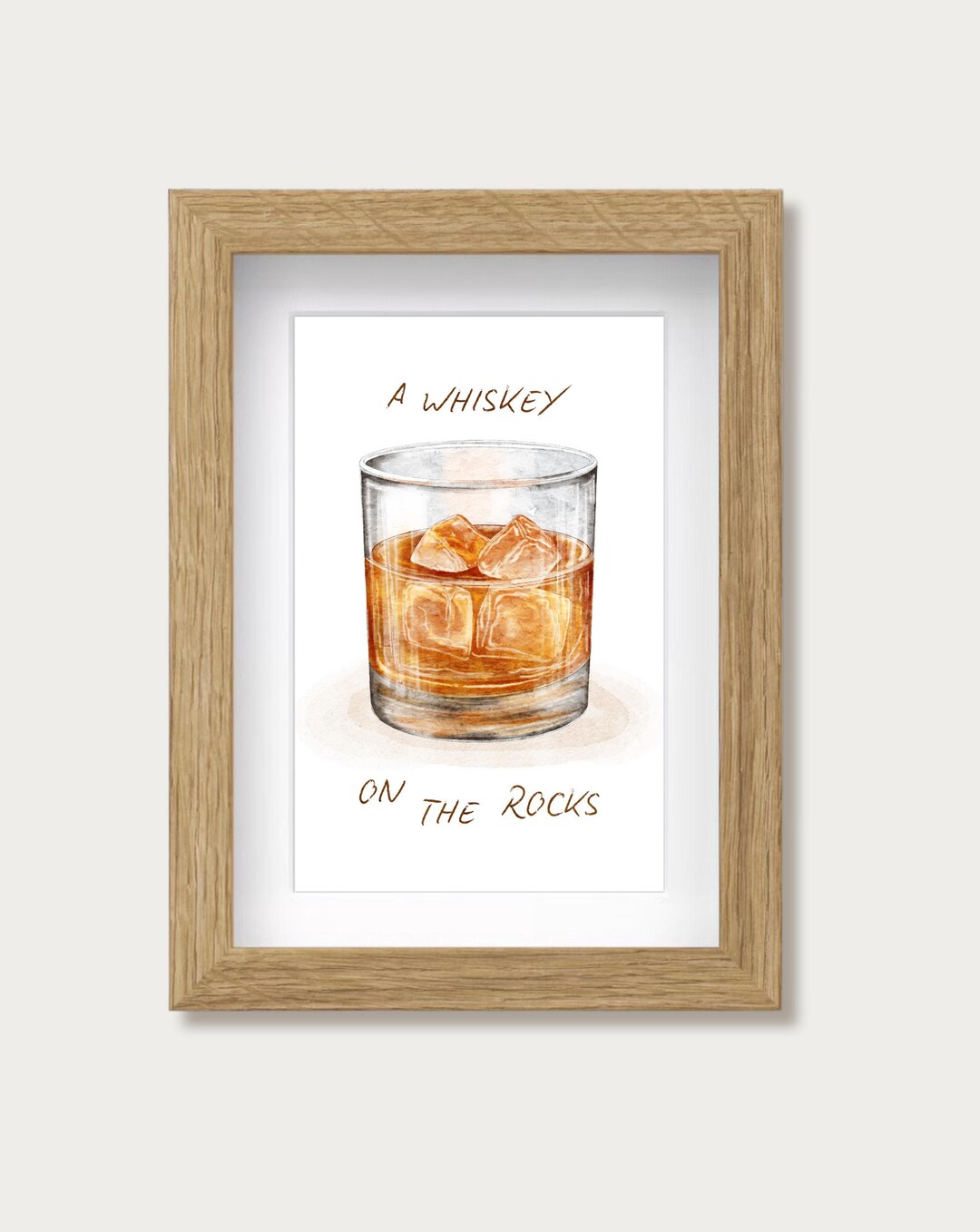 On The Rocks Mini A Whiskey on the Rocks - Mini Print | Stylish Gallery Wall Art - Etsy