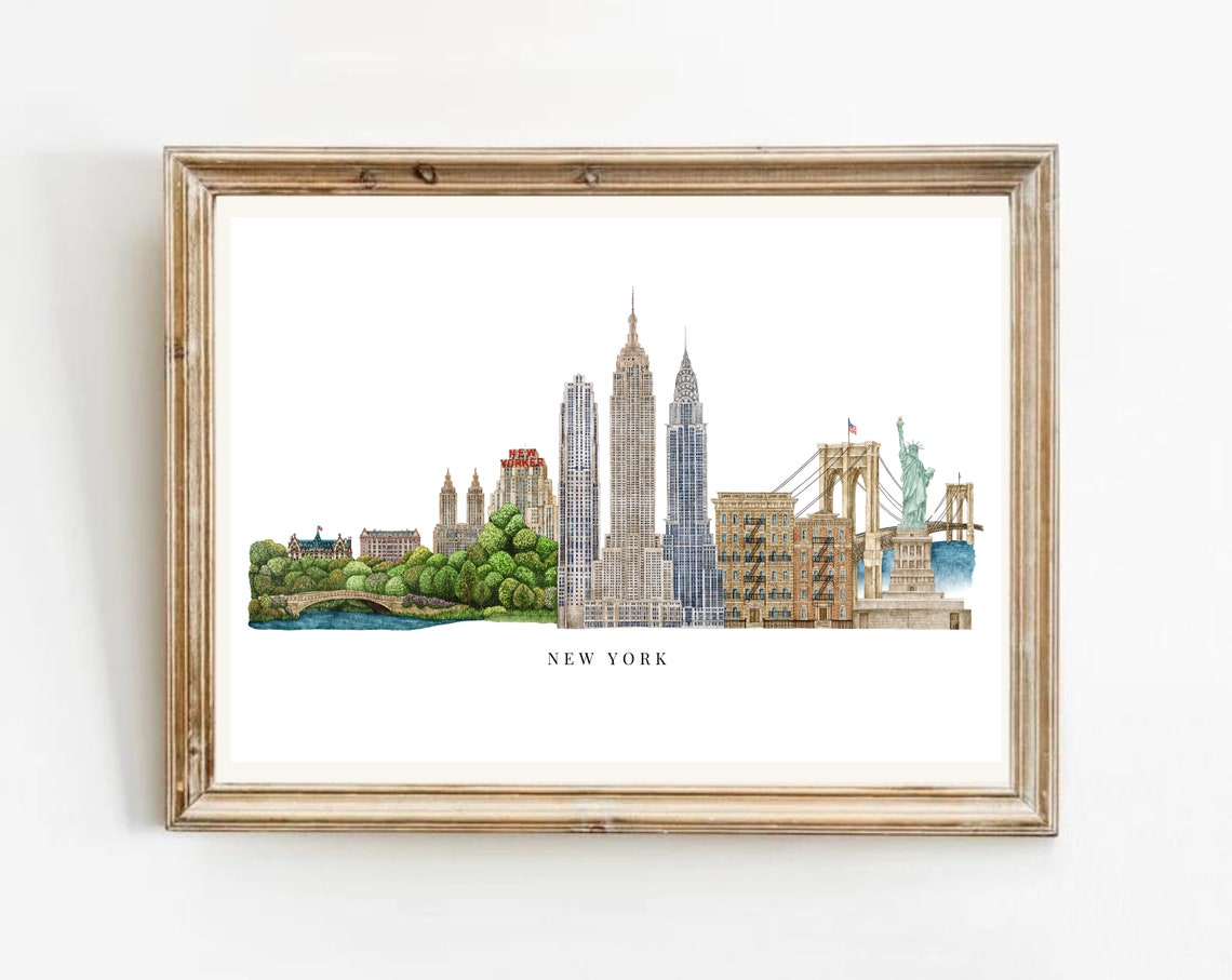 New York City Skyline - Art Print | NYC Wall Art - Etsy
