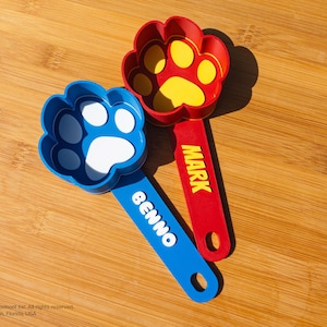 Personalized Dog Paw Food Scoop, Custom Pet Name Measuring Spoon, Dog Name Food Scoop, Custom Pet Accessories, Dog Treat Spoon, Gift for Dog