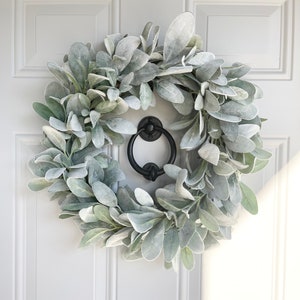 Lambs Ear Wreath, Farmhouse Wreath, Greenery Wreath, Year Round Wreath, Front Door Wreath, Wedding Wreath