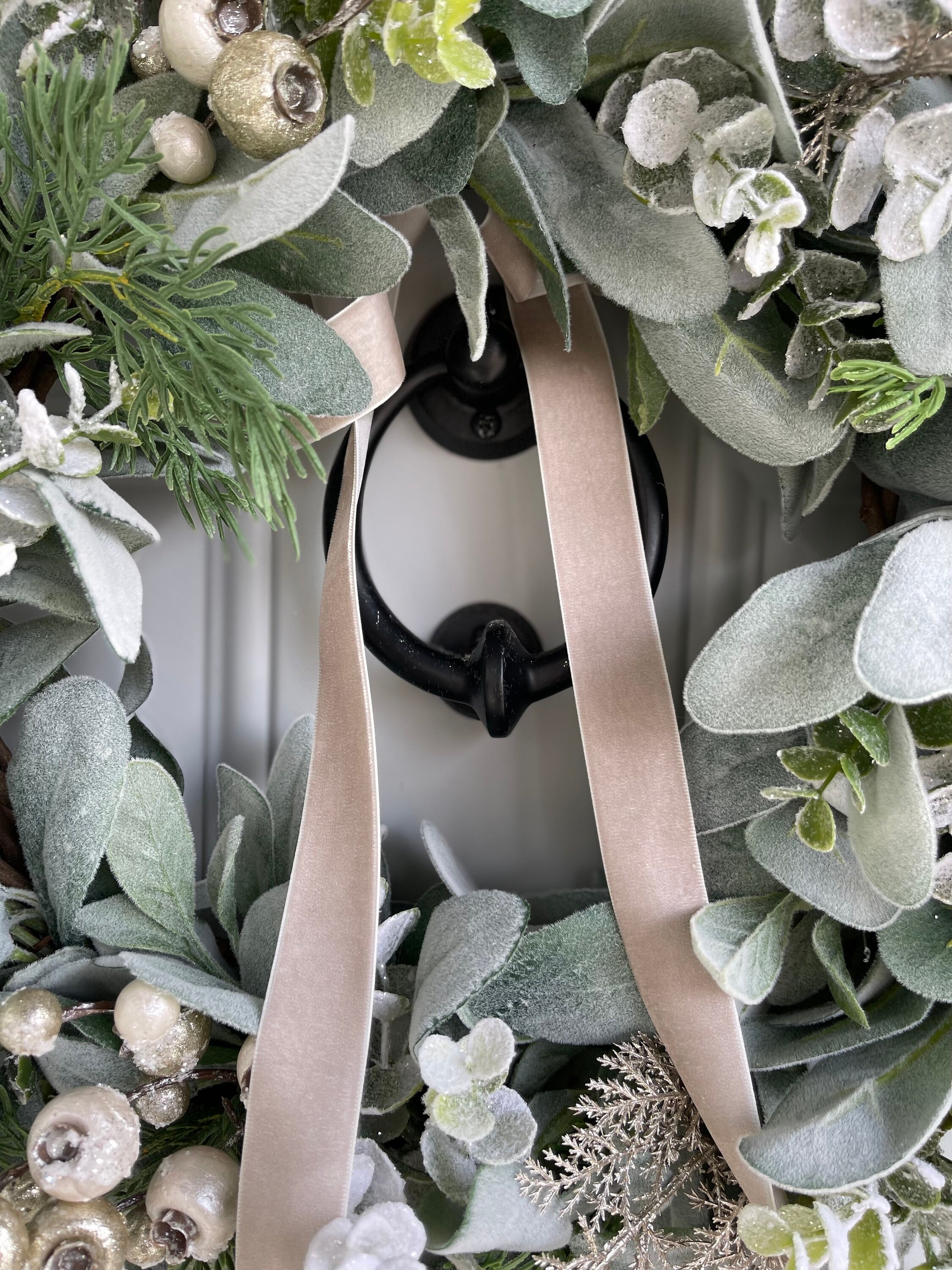 Lambs Ear Winter Wreath With Snowy Eucalyptus Shimmery Ferns Silvery ...