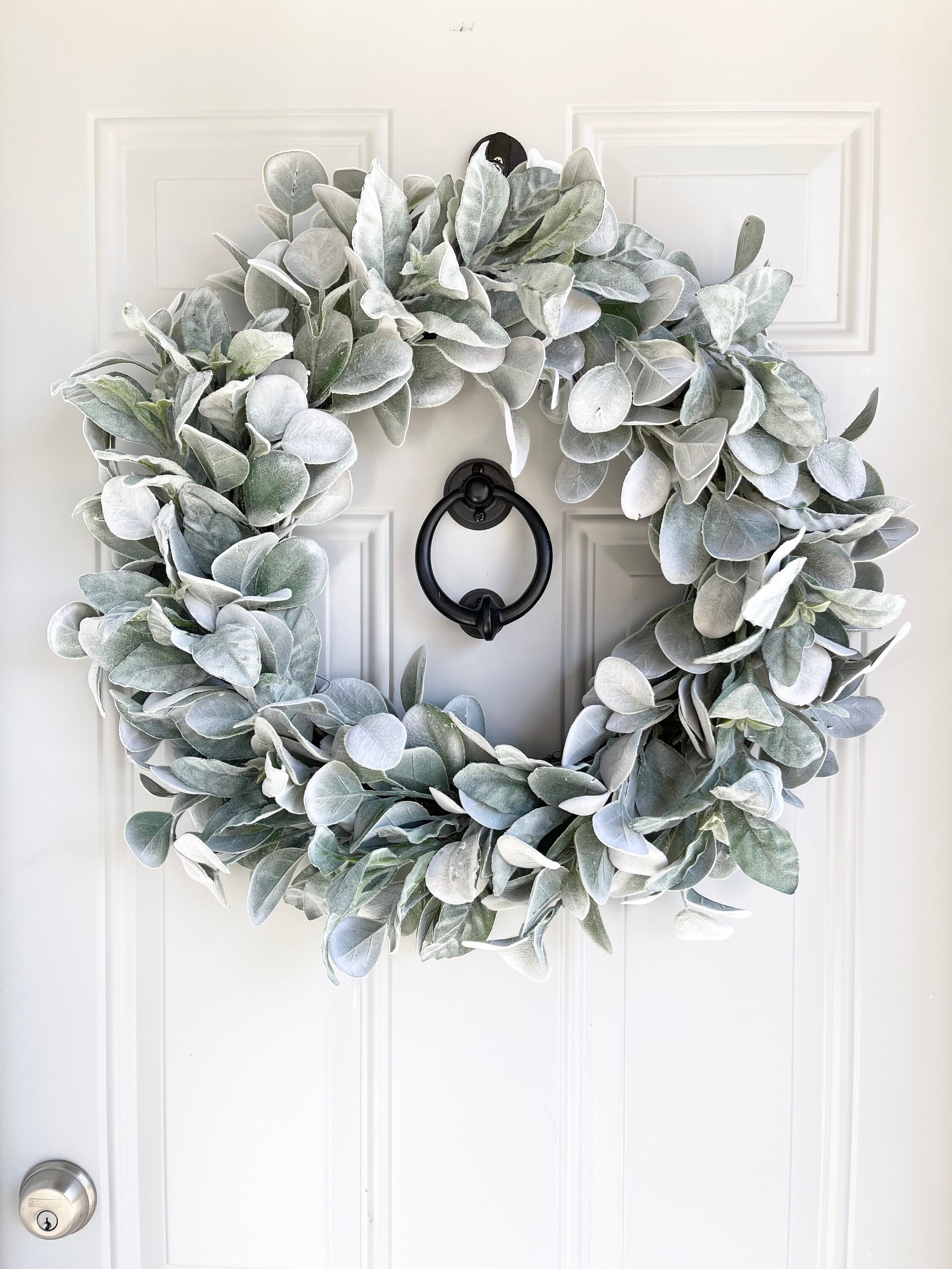 Large Lambs Ear and Dusty Eucalyptus Wreath, Year Round Wreath, All ...