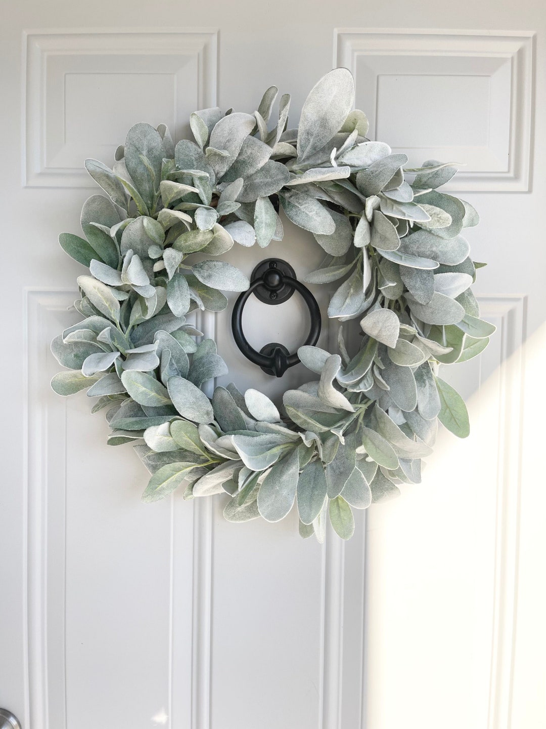 Lambs Ear Wreath, Farmhouse Wreath, Greenery Wreath, Year Round Wreath ...