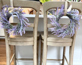 Lavender Mini Wreath, Purple Cabinet Wreath, Chair Wreath, Small Year Round Wreath, Modern Farmhouse Wreath, Candle Ring, Minimalist Wreath