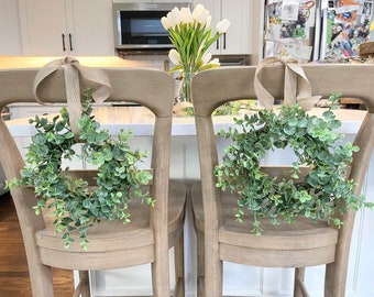 Eucalyptus Mini Wreath, Cabinet Wreath, Chair Stool Wreath, Small Year Round Wreath, Farmhouse Wreath, Modern Farmhouse, Candle Ring