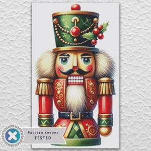 Christmas Nutcracker Small Full Coverage Counted Cross Stitch Pattern Digital PDF Compatible with Pattern Keeper App. Downloadable Printable
