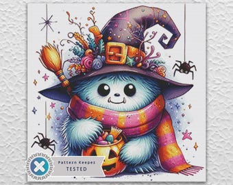 Halloween Monster Kreuzstichmuster Digitales PDF, kompatibel mit der Pattern keeper App. Sofortiger Download Druckbare PDF-Datei.