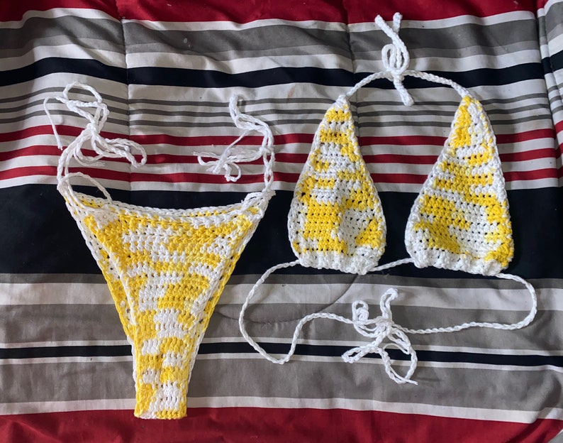 Crochet Peekaboo Bikini Two Piece Set - Etsy