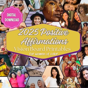 Vision Board Printables - With 375+ Powerful Pictures, Quotes, Words, and Affirmations to Create DreamBoards For Women | A4 PDF Instant