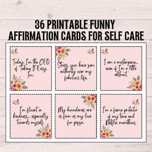 Cartes d'affirmation de soi amusantes pour prendre soin de soi, téléchargement immédiat, boîte de cartes d'affirmation de soi amusantes, cadeau amusant, dictons amusants, paquet d'entretiens personnels pour elle