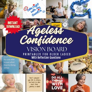 Dream Big: 300+ Inspiring Vision Board Printables with Quotes and Affirmations for Older Women | A4 PDF Instant Download