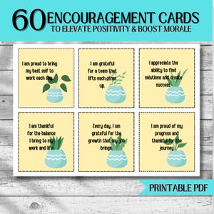 Donnez à votre équipe des messages positifs - Jeu de cartes de gratitude et d'encouragement au travail, cartes d'affirmation positive, impression pour le bureau