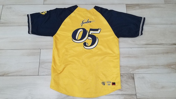 Fubu Varsity T-shirt de baseball en jersey pour homme, bleu clair, L