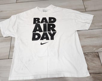 Vtg Nike Loose Fit Bad Air Day Swoosh Mens Short Sleeve T Shirt white 2XL