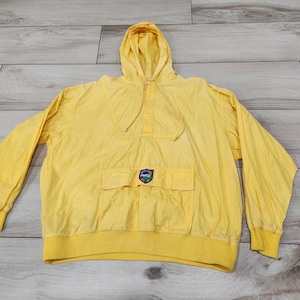 Mens Vintage 80s Coca Cola hoodie Jacket yellow size Medium