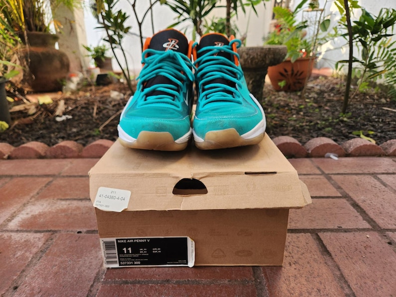 Nike Air Max Penny V Miami Dolphins Naranja Verde Blanco 537331-300 Talla 11 para hombre imagen 1
