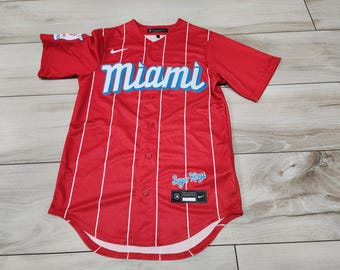NWT Nike Miami Marlins Sugar kings MLB baseball jersey XL red city connect