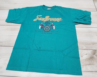 Mens Vtg Sea Breeze T Shirt Cruise Wear Beach Nautical souvenir Tourist Large