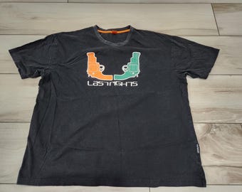 Vtg Last rights brand t shirt UM University of Miami Hurricanes gun slinger 3XL