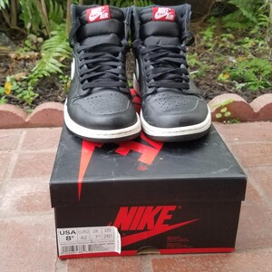 Nike Air Jordan 1 High Yin Yang Schwarz Weiß Herren Größe 8.5 Sneakers 555088-011 Bild 2