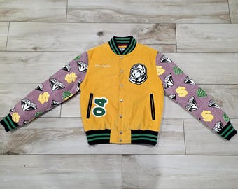 Vtg Billionaire Boys Club Lucky Jacket Varsity Letterman BBC Size Large Y2K rare