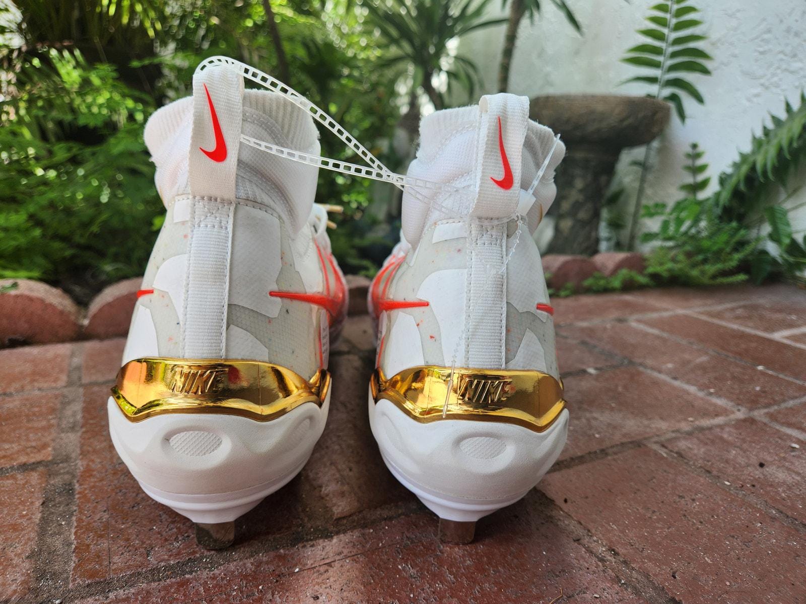 Nike Huarache Nxt Huarache Baseball Cleats White And Gold Nike