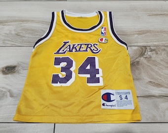 Maglia da basket NBA Shaquille O'Neal Los Angeles Lakers VTG anni '90 SHAQ S4
