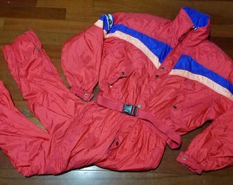 Vtg męski damski unisex ELLESSE pełny kombinezon narciarski zima 80s 90s