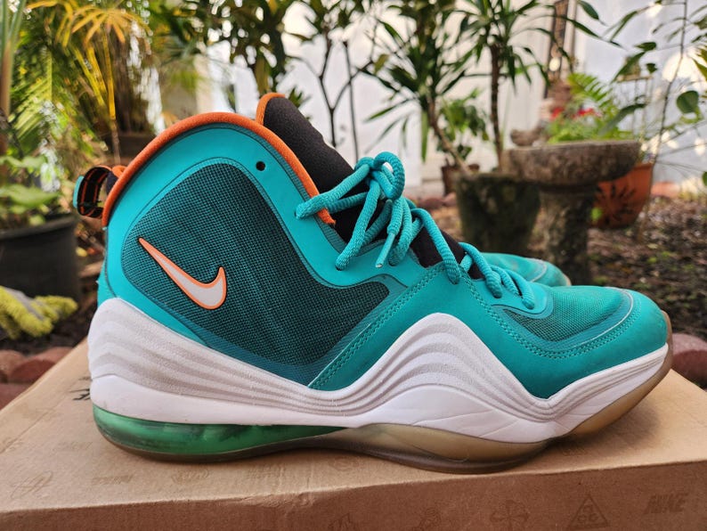 Nike Air Max Penny V Miami Dolphins Naranja Verde Blanco 537331-300 Talla 11 para hombre imagen 4